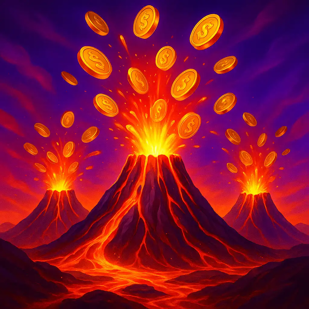 3 Coin Volcanoes slot game artwork